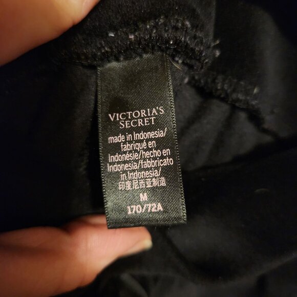Victorias Secret Velour Jogger Pants Black M Soft Elastic Waist - Picture 3 of 5